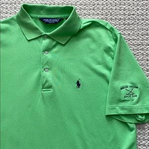 Ralph Lauren Polo Short Sleeve Brook Hollow Golf Shirt In Bright Green Size M